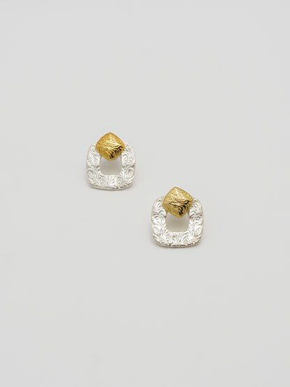 シルバー・唐草2wayピアス