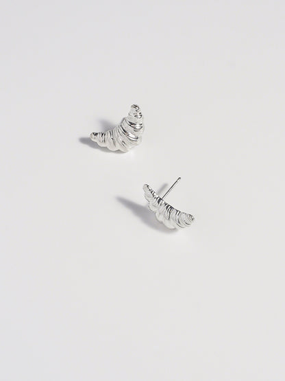 シルバー・クロワッサンピアス